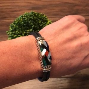 AschGrosbardt Sterling 18k Gold &stone bracelet